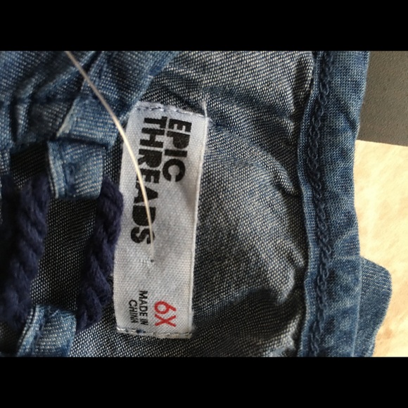 Epic threads Girls Embroidered Cold Shoulder Dress Denim. Size 6X . NEW - Picture 7 of 7